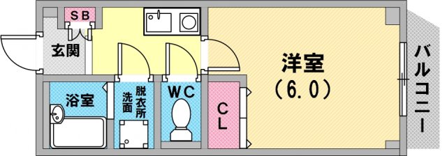 単身さん向けの間取りですね。