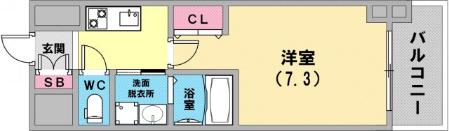 単身さん向けの間取りですね。