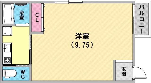 単身さん向けの間取りですね。