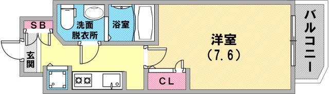 洋室8.7帖で大変使いや酸い間取りになります