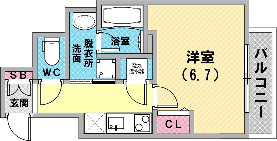 単身さん向けの間取りですね。 