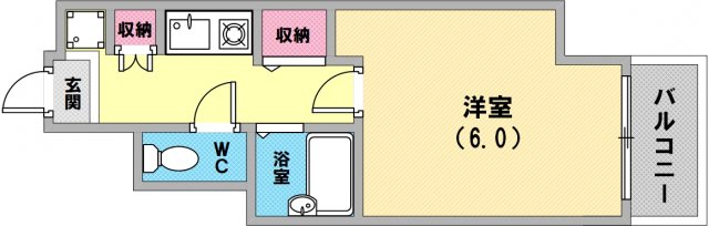 単身さん向けの間取りですね。