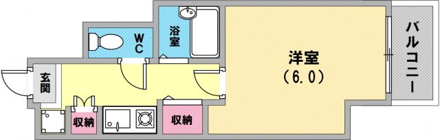 単身さん向けの間取りですね。