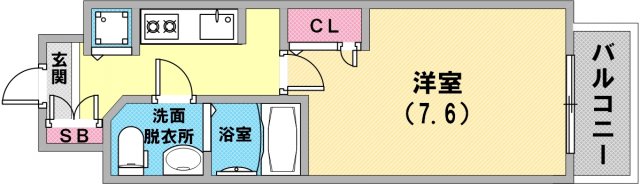 洋室8.7帖で大変使いや酸い間取りになります