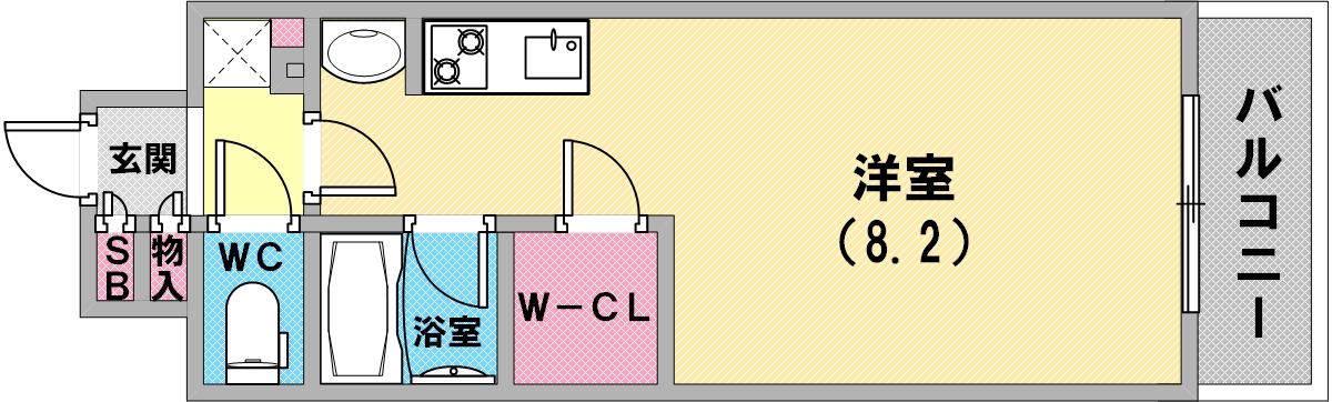 単身さん向けの間取りですね。