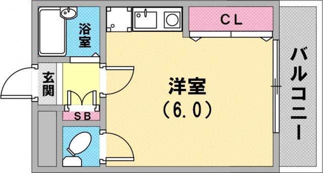 セパレートワンルーム。洗濯機置き場室内です。