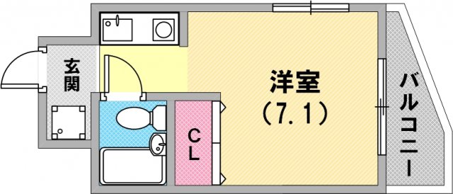 単身さん向けの間取りですね。