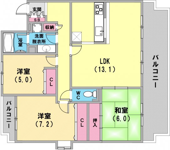 収納豊富の使いやすい間取りです