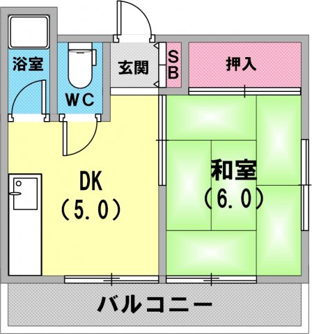 和室ありの1DKです