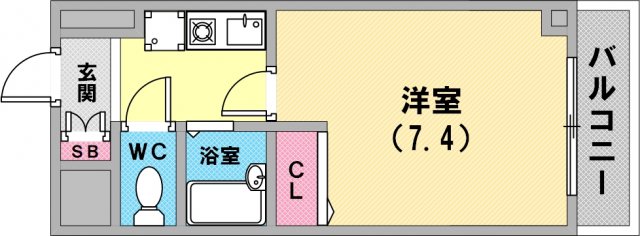 単身さん向けの間取りですね。