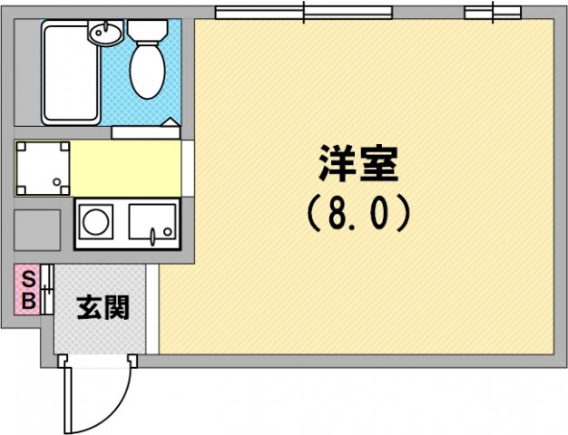 単身さん向けの間取りですね。