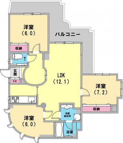 ペット相談可の3LDK物件でございます。