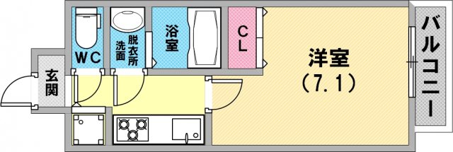単身さん向けの間取りですね。