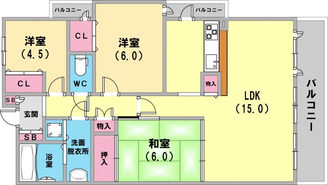 とっても使いやすい間取りですね！