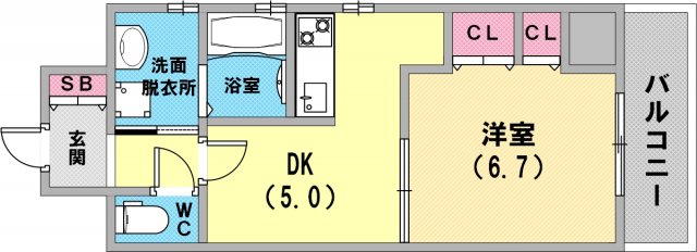 3点セパレート1DKです