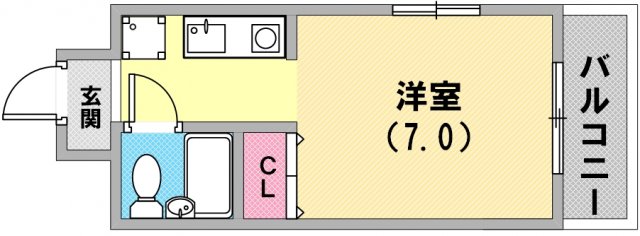 単身さん向けの間取りですね。
