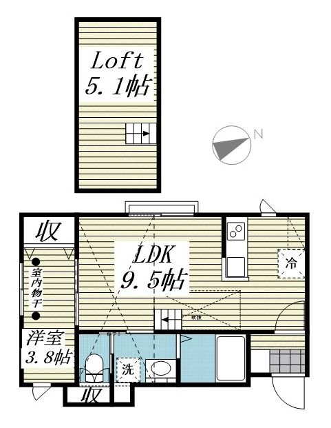 多目的に使える5.1帖ロフト付き