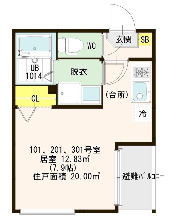 玄関から室内が丸見えにならない安心間取りです。