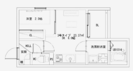 6帖のDKと寝室を分けて使えます。