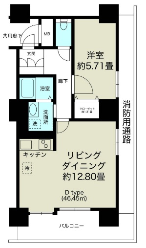 北東角部屋の涼し気なお部屋です。