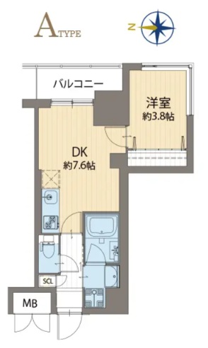 寝室・リビングを分けて使える1LDKタイプのお部屋です。