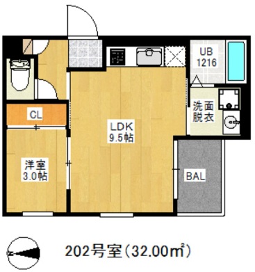 寝室とリビングを分けて使える1LDKです。