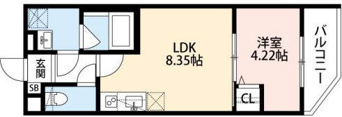 リビングと寝室を分けてご利用可能な人気1LDK