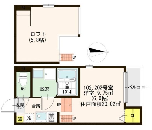5.8帖の大型ロフトで自分のお部屋作りが出来ます。