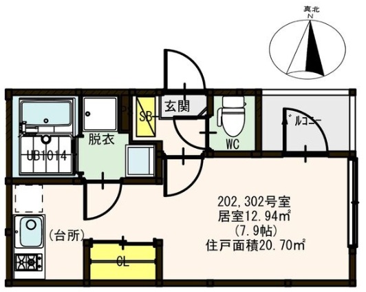 洋室7.9帖のワンルーム、欲しい設備の揃ったお部屋です。