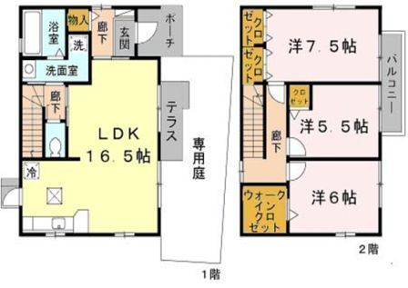 -階の間取り図