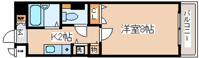 間取り・全戸南向きで明るい１Ｋ！
