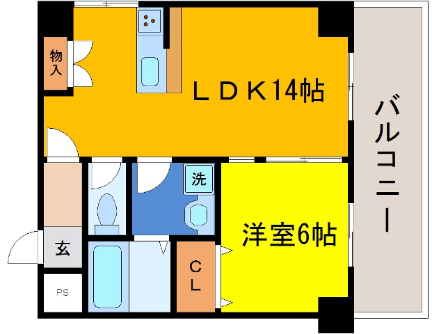間取り・ゆったり４３平米の１ＬＤＫ！