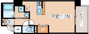 間取り・カウンターキッチンの広めワンルーム！