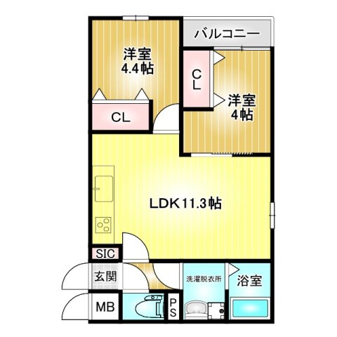 1階の間取り図
