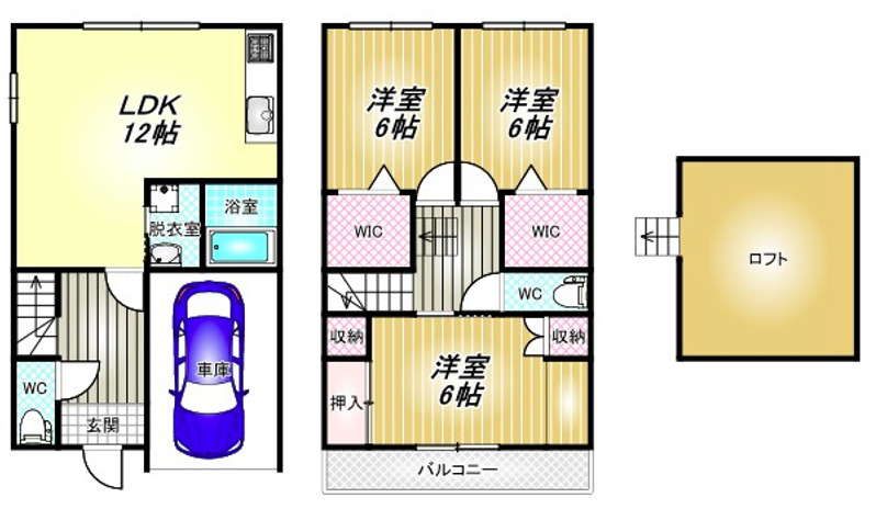 -階の間取り図