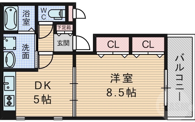 使いやすい1DKタイプ