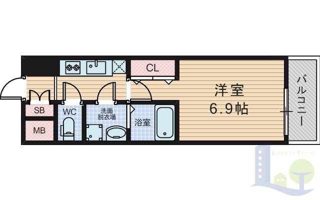 すっきりした間取りで使いやすいお部屋です。