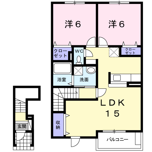 2階の間取り図