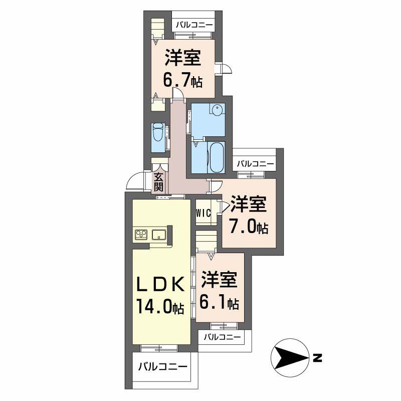 2階の間取り図