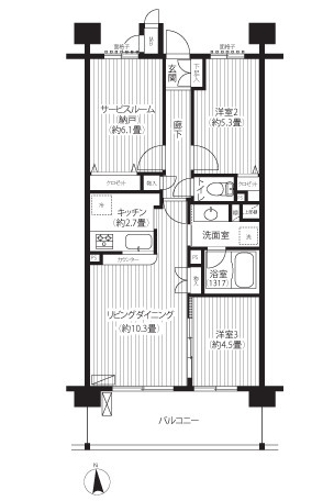 3階の間取り図