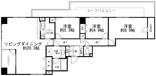 ３部屋続きのバルコニーに面しているので解放感を感じられます