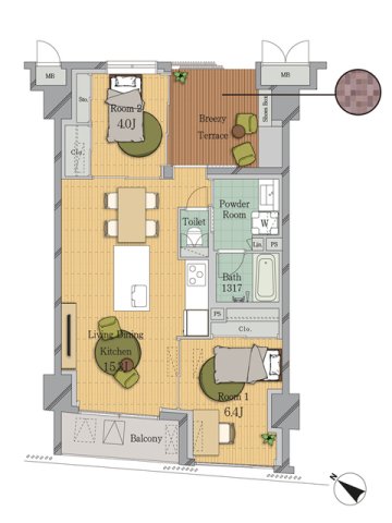 2階の間取り図