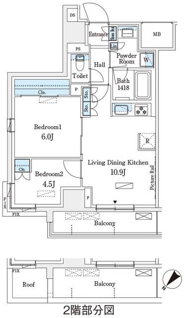 2階の間取り図