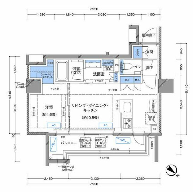 4階の間取り図