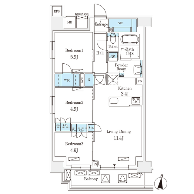 6階の間取り図