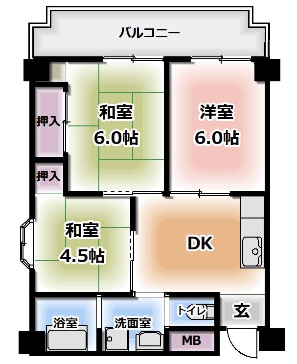 エレベーター付き3DK