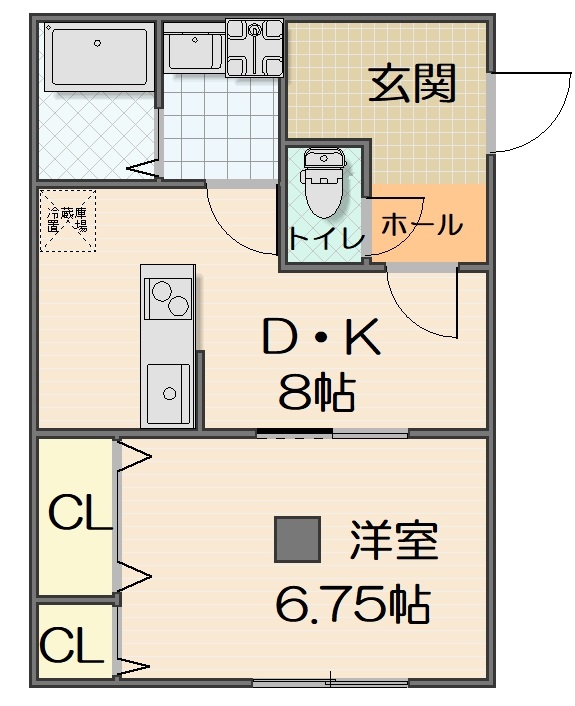 １DKの間取り。
