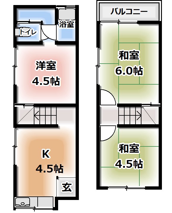 間取り：3DK（40.49㎡）2階建て
