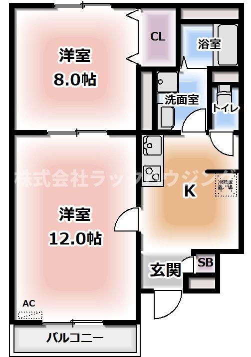 間取り：2K（54.57㎡）
