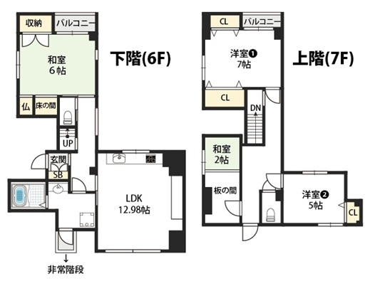 6階の間取り図